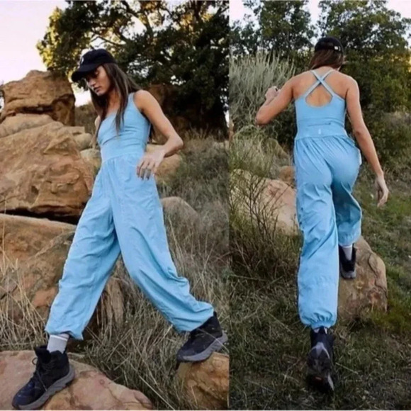 Free People Pants - New Free People Righteous Onesie FP Movement One Piece Jumpsuit Blue